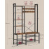 VASAGLE Cuier hol 4 in 1 cu banca, pantofar si rafturi, cadru metalic, stil industrial, 40x120x190 cm, maro rustic [2]