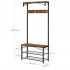 VASAGLE Cuier pentru haine, suport pentru pantofi si banca cu rafturi, cu carlige, cadru metalic mat, 80x32x178cm [2]