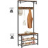 VASAGLE Cuier pentru haine, suport pentru pantofi si banca cu rafturi, cu carlige, cadru metalic mat, 80x32x178cm [9]