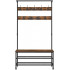 VASAGLE Cuier pentru haine cu 9 carlige si suport pentru pantofi, stil industrial, cadru din otel, 100x42x182 cm [2]