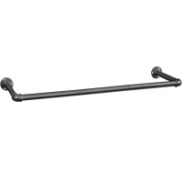 SONGMICS Suport bara de perete pentru haine, stil industrial, metal, 92x30 cm, negru