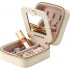 SONGMICS Cutie bijuterii de calatorie Gisella cu oglinda, compartimente pentru inele, cercei si coliere, 11x11x6 cm, bej [4]