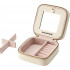 SONGMICS Cutie bijuterii de calatorie Gisella cu oglinda, compartimente pentru inele, cercei si coliere, 11x11x6 cm, bej [6]
