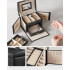 SONGMICS Cutie de bijuterii cu 3 nivele, 2 sertare, oglinda si incuietoare, 14x18x14cm, negru [8]