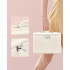 SONGMICS Cutie de bijuterii cu 4 nivele, 3 sertare, oglinda si incuietoare, 18x23x17cm, alb crem [3]