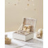 SONGMICS Cutie bijuterii 2 niveluri cu tava detasabila, compartimentata, MDF si catifea, 24x21x11 cm, alb [3]