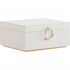 SONGMICS Cutie bijuterii 2 niveluri cu tava detasabila, compartimentata, MDF si catifea, 24x21x11 cm, alb [9]