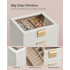 SONGMICS Cutie de bijuterii cu 6 nivele, 45 compartimente, capac sticla, 20x23x23 cm, alb [4]