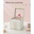 SONGMICS Cutie de bijuterii cu 6 nivele, 45 compartimente, capac sticla, 20x23x23 cm, alb [6]