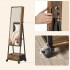 SONGMICS Oglinda de podea cu suport mobil pe roti, spatiu de depozitare, 42x37x153 cm, maro rustic [8]