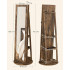 SONGMICS Oglinda de podea cu suport rotativ la 360°, cu spatiu de depozitare, 55x55x161cm, maro rustic [8]