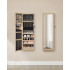 SONGMICS Dulap pentru bijuterii cu oglinda, montare pe perete sau usa, material MDF, inchidere cu cheie, 120x37x10 cm, stejar [2]