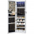 SONGMICS Dulap pentru bijuterii cu oglinda, MDF, iluminare LED, montare pe perete sau usa, 37x10x120 cm, alb [8]