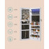 SONGMICS Dulap de bijuterii cu oglinda, montare pe perete, lumini LED, 37x10x120cm, alb [5]