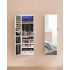 SONGMICS Dulap de bijuterii cu oglinda, montare pe perete, lumini LED, 37x10x120cm, alb [8]