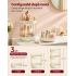 SONGMICS Organizator rotativ pentru cosmetice si parfumuri, 3 niveluri cu rotire 360°, 3 tavite utilizabile separat, manere pentru transport, pentru b [7]