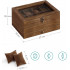 SONGMICS Cutie de ceasuri din lemn masiv, 8 compartimente si sertar bijuterii, 19x27x13cm, nuc rustic [5]