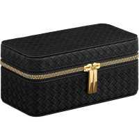 SONGMICS Cutie ceasuri Ronne, pentru 3 ceasuri, imitatie piele PU, 20x10x9 cm, negru