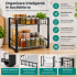 SONGMICS Raft organizator pentru bucatarie cu 2 niveluri pentru condimente si accesorii, structura metalica rezistenta din otel, utilizare multifuncti [2]
