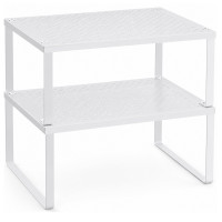 SONGMICS Set 2 rafturi de bucatarie suprapozabile, pentru ustensile sau condimente, 32x23x15 cm, alb
