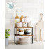 SONGMICS Raft organizator condimente extensibil set 2 bucati, metal si PAL, suprapozabil, 30x20x16 cm, maro rustic [3]