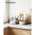 SONGMICS Raft organizator condimente extensibil set 2 bucati, metal si PAL, suprapozabil, 30x20x16 cm, maro rustic [6]