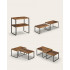 SONGMICS Raft organizator condimente extensibil set 2 bucati, metal si PAL, suprapozabil, 30x20x16 cm, maro rustic [7]