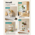 SONGMICS Set 2 rafturi organizatoare pentru bucatarie, suporturi pentru condimente, recipiente si accesorii, configurare flexibila suprapuse, separate [6]