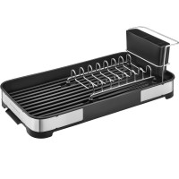 SONGMICS Uscator de vase si tacamuri, din inox, suport pentru tacamuri si sistem de scurgere, 21x45x13 cm SONGMICS Uscator de vase si tacamuri, din inox, suport pentru tacamuri si sistem de scurgere, 21x45x13 cm