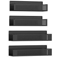 SONGMICS Set 4 rafturi metalice pentru condimente, fara gaurire, magnetice compatibile cu suprafete metalice, negru