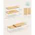 SONGMICS Raft organizator condimente extensibil set 2 bucati, metal si PAL, suprapozabil, 39x19x15 cm, maro natur [4]