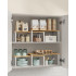SONGMICS Raft organizator condimente extensibil set 2 bucati, metal si PAL, suprapozabil, 39x19x15 cm, maro natur [6]