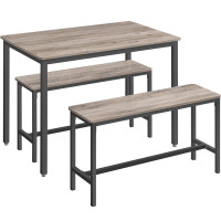 VASAGLE Masa de bar cu 2 banci, design industrial, 110x70x75cm, stejar sonoma VASAGLE Masa de bar cu 2 banci, design industrial, 110x70x75cm, stejar sonoma