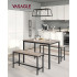 VASAGLE Masa de bar cu 2 banci, design industrial, 110x70x75cm, stejar sonoma [6]