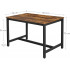VASAGLE Masa de bucatarie pentru 4 persoane, cadru metalic, stil industrial, 120x75x75 cm, maro rustic [4]