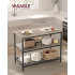 VASAGLE Raft de bucatarie tip insula, cadru de otel cu 3 nivele, stil industrial, 60x120x90cm, gri stejar [2]