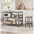 VASAGLE Raft de bucatarie tip insula, cadru de otel cu 3 nivele, stil industrial, 60x120x90cm, gri stejar [6]