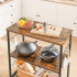 VASAGLE Raft bucatarie multifunctional, cadru metalic, 3 polite, stil industrial, 80x40x90 cm, maro rustic [4]