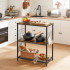 VASAGLE Raft bucatarie multifunctional, cadru metalic, 3 polite, stil industrial, 80x40x90 cm, maro rustic [6]