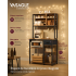 VASAGLE Raft bucatarie cu sertar si 12 carlige, 4 rafturi reglabile, 4 prize incorporate, stil industrial, 80x40x180 cm, maro rustic [5]