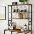 VASAGLE Raft de bucatarie cu spatiu pentru cuptorul cu microunde, 6 rafturi, otel, industrial, 40x80x167cm, maro retro si negru [14]