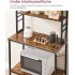 VASAGLE Raft de bucatarie cu spatiu pentru cuptorul cu microunde, 6 rafturi, otel, industrial, 40x80x167cm, maro retro si negru [7]