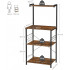 VASAGLE Raft de bucatarie cu spatiu pentru cuptorul cu microunde, 4 rafturi, otel, industrial, 40x54x134cm, maro retro si negru [3]
