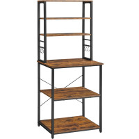 VASAGLE Raft de bucatarie, spatiu cuptor cu microunde, 6 rafturi, 40x60x167cm, maro rustic si negru VASAGLE Raft de bucatarie, spatiu cuptor cu microunde, 6 rafturi, 40x60x167cm, maro rustic si negru