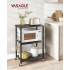 VASAGLE Raft de bucatarie pe roti, carucior de servire cu 3 rafturi, cadru metalic, 40x60x89 cm, design industrial, negru [2]