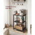VASAGLE Raft de bucatarie pe roti, carucior de servire cu 3 rafturi, cadru metalic, 40x60x89 cm, design industrial, negru [4]