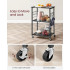 VASAGLE Raft de bucatarie pe roti, carucior de servire cu 3 rafturi, cadru metalic, 40x60x89 cm, design industrial, negru [5]