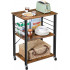 VASAGLE Raft de bucatarie pe roti, carucior de servire cu 3 rafturi, cadru metalic, 40x60x89cm design industrial, maro rustic [8]