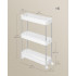 SONGMICS Carucior ingust de depozitare pe roti, pentru bucatarie sau baie, din plastic, cu 3 nivele, 42x14x61 cm, alb [3]