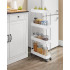 SONGMICS Carucior de depozitare pe roti, pentru bucatarie sau baie, din plastic, cu 4 nivele, 40x13x88cm, alb [2]